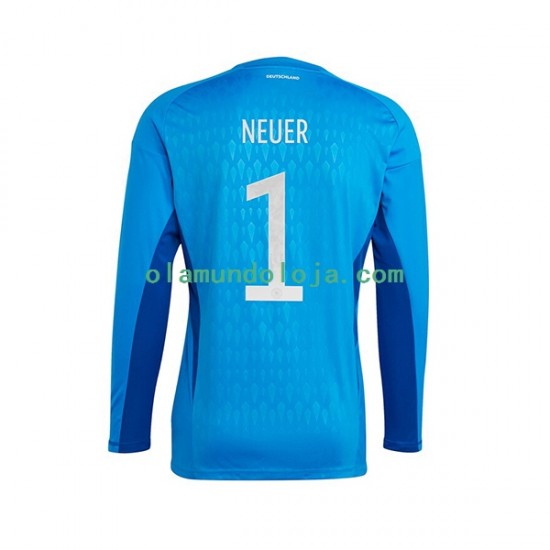 Camisola Alemanha Manuel Neuer 1 Guarda-redes Homem Equipamento Primeiro Copa do Mundo 2022 Manga Curta